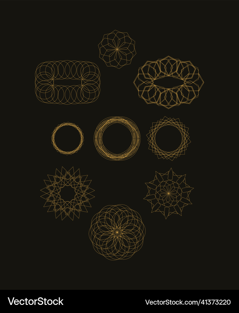 Set of linear frames from geometric shapes Vector Image