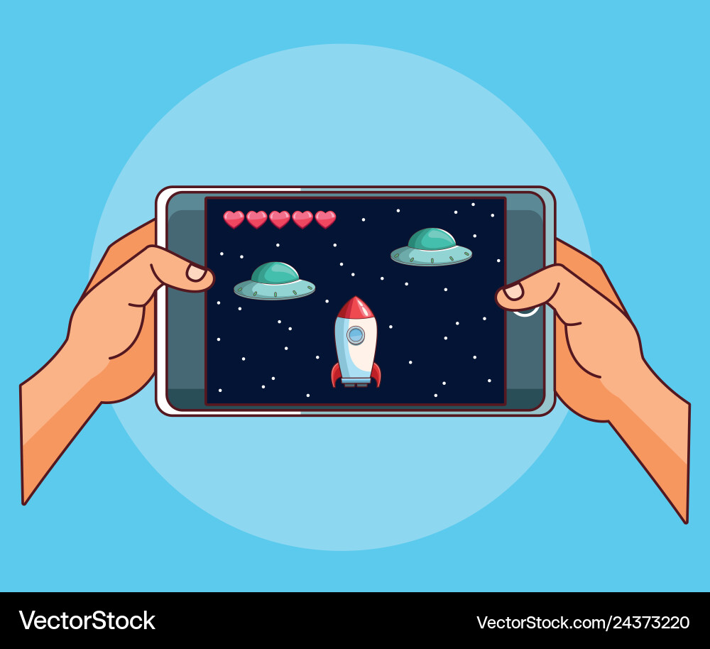 Smartphone games cartoons Smartphone games cartoons vector image