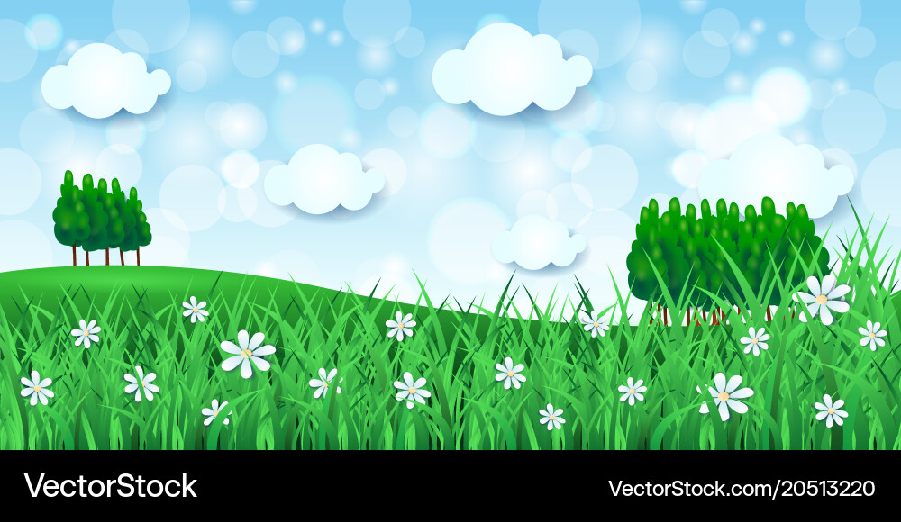 Spring background with trees vector image