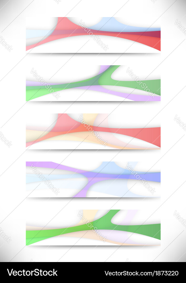 Transparent colorful web headers collection vector image