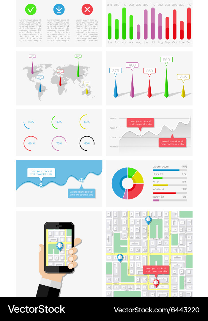 Ui elements of infographics and user interface vector image