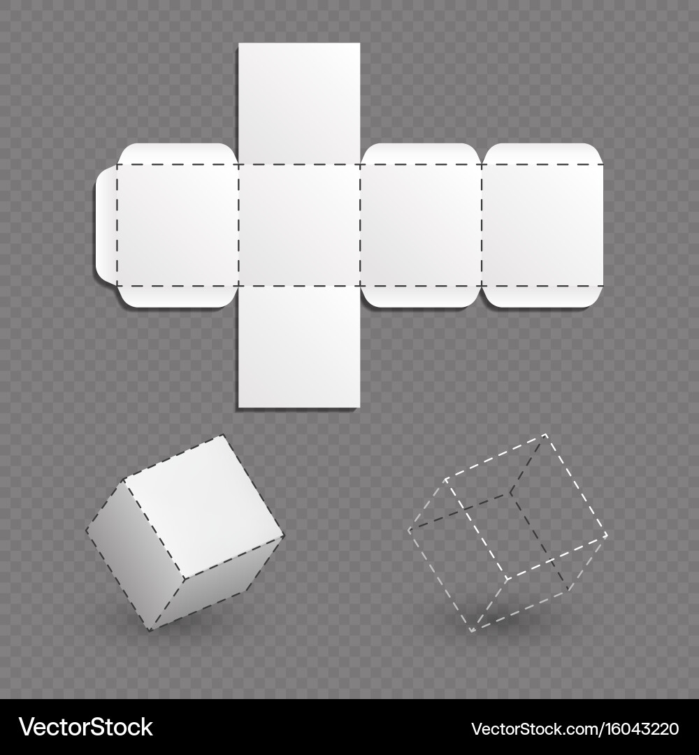 Схема выпрыгивающего кубика из бумаги Rubber Band Pop Up Cube