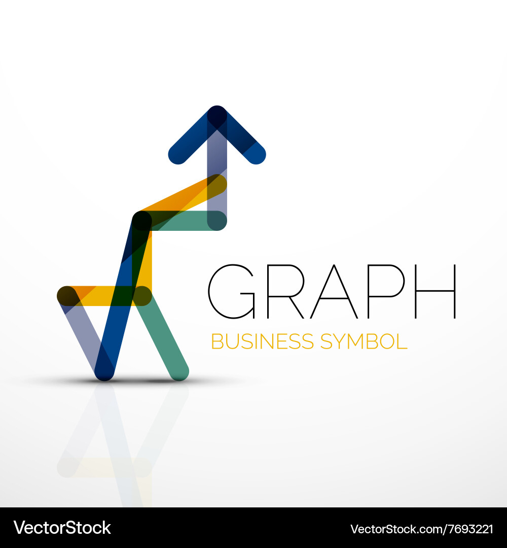 Abstract logo idea linear chart or graph Vector Image