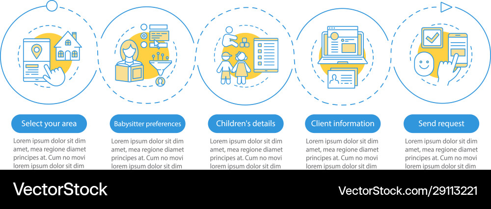 Babysitter Anfrage Infografische Vorlage Babysitter Anfrage Infografische Vorlage vektorbild
