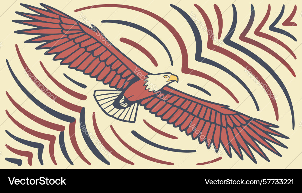 Dynamic eagle abstract striped background design Vector Image