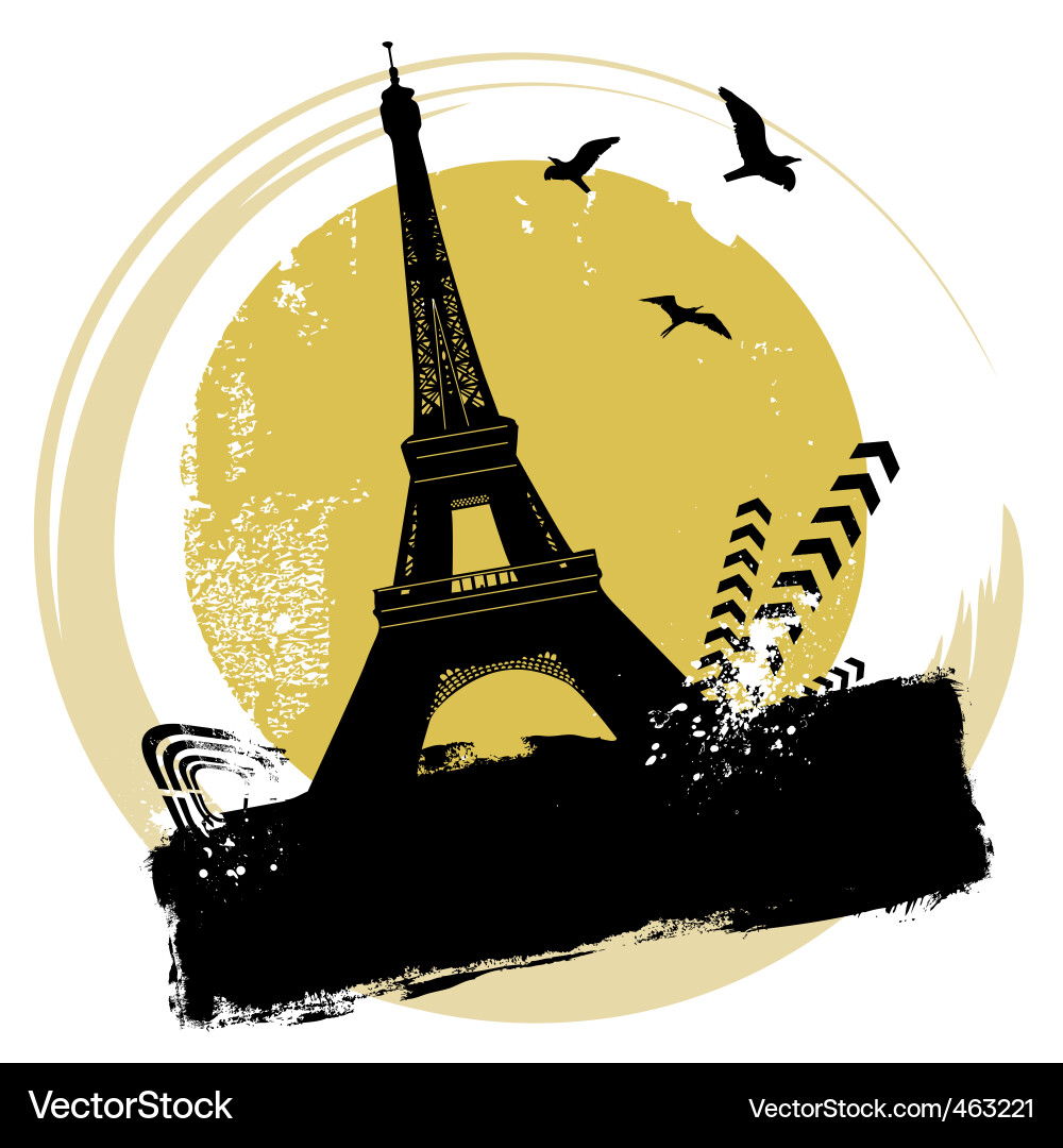 Eiffel Tower Silhouette Vector Image