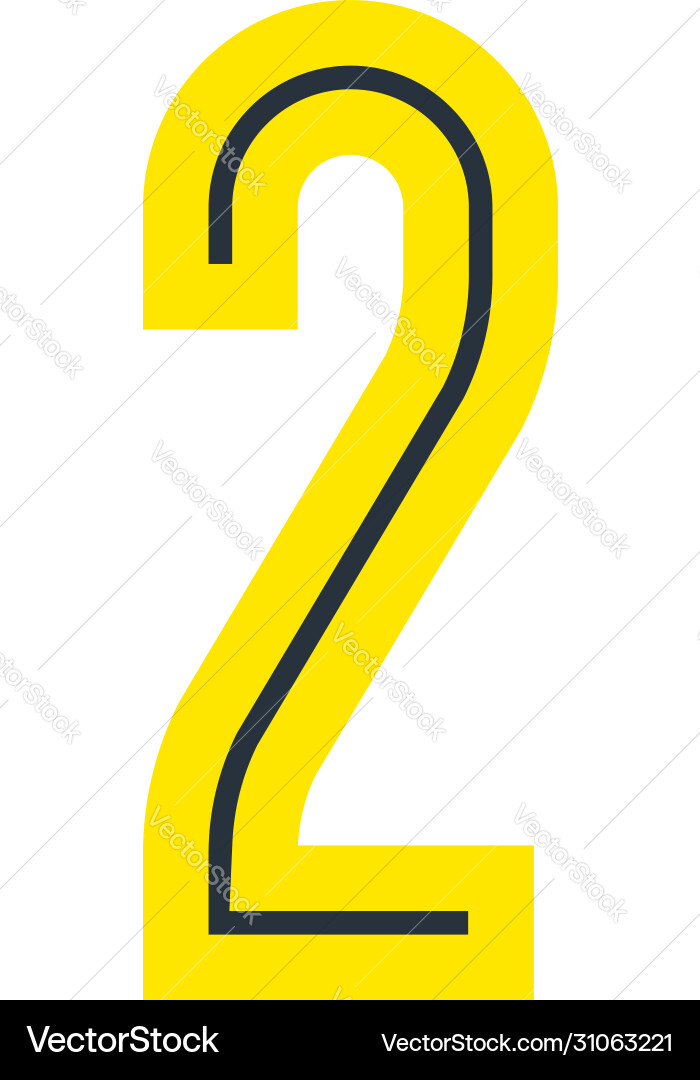 Font for your design number two in simple style Font for your design number two in simple style vector image