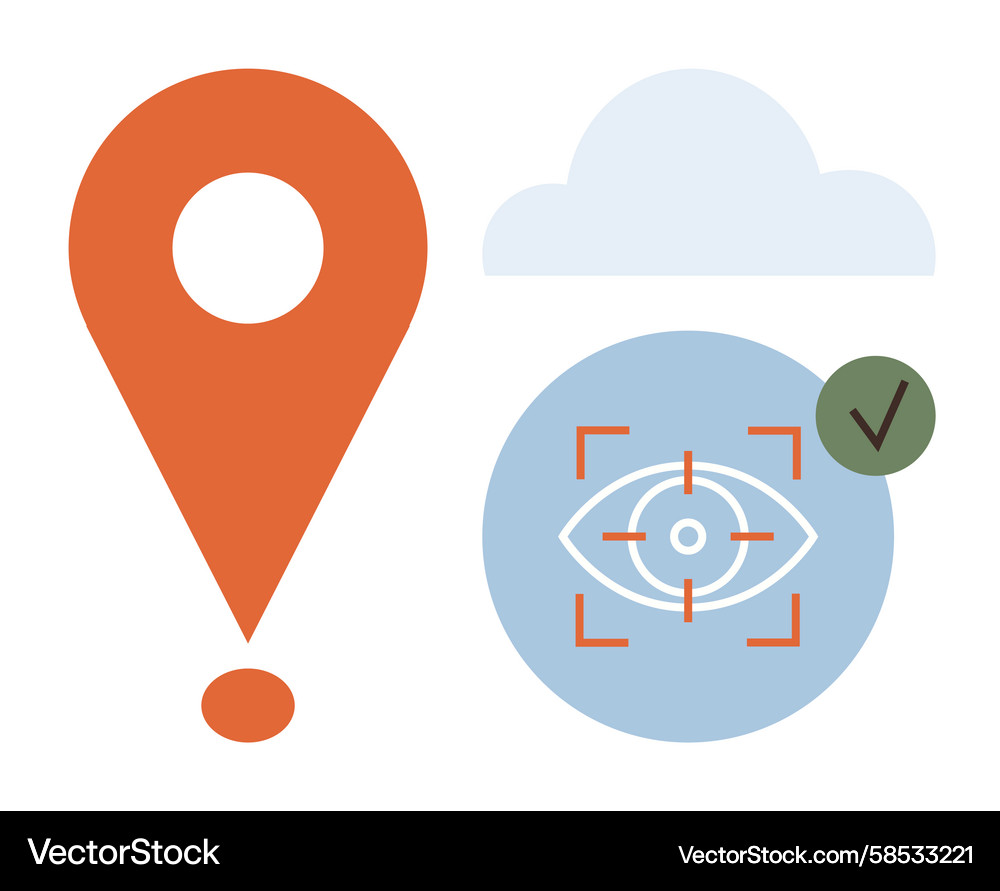 Geolocation & Vision Recognition Tech Vector Image