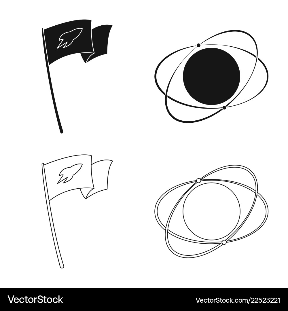 Isolated object of mars and space icon collection Vector Image