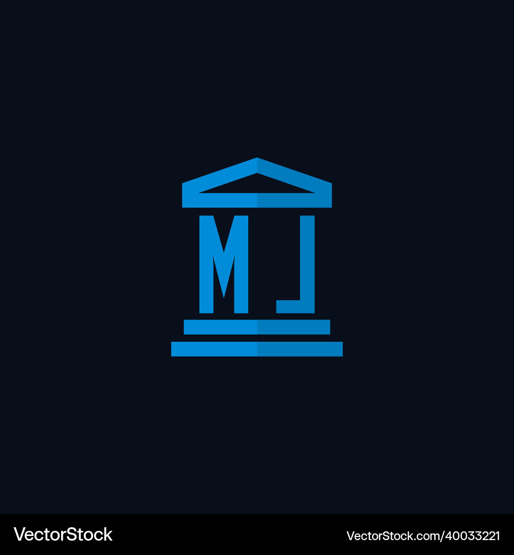 Ml initial logo monogram with simple courthouse Ml initial logo monogram with simple courthouse Vector Image