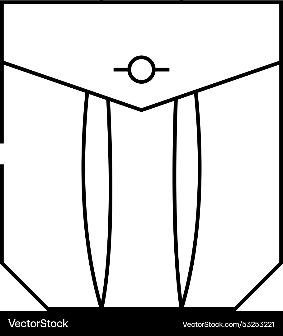 Pleated pocket line icon Royalty Free Vector Image