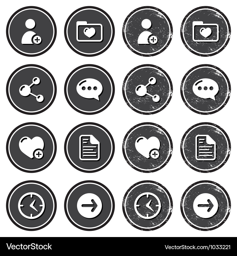Retro Navigation Icons - Badge Set vector image