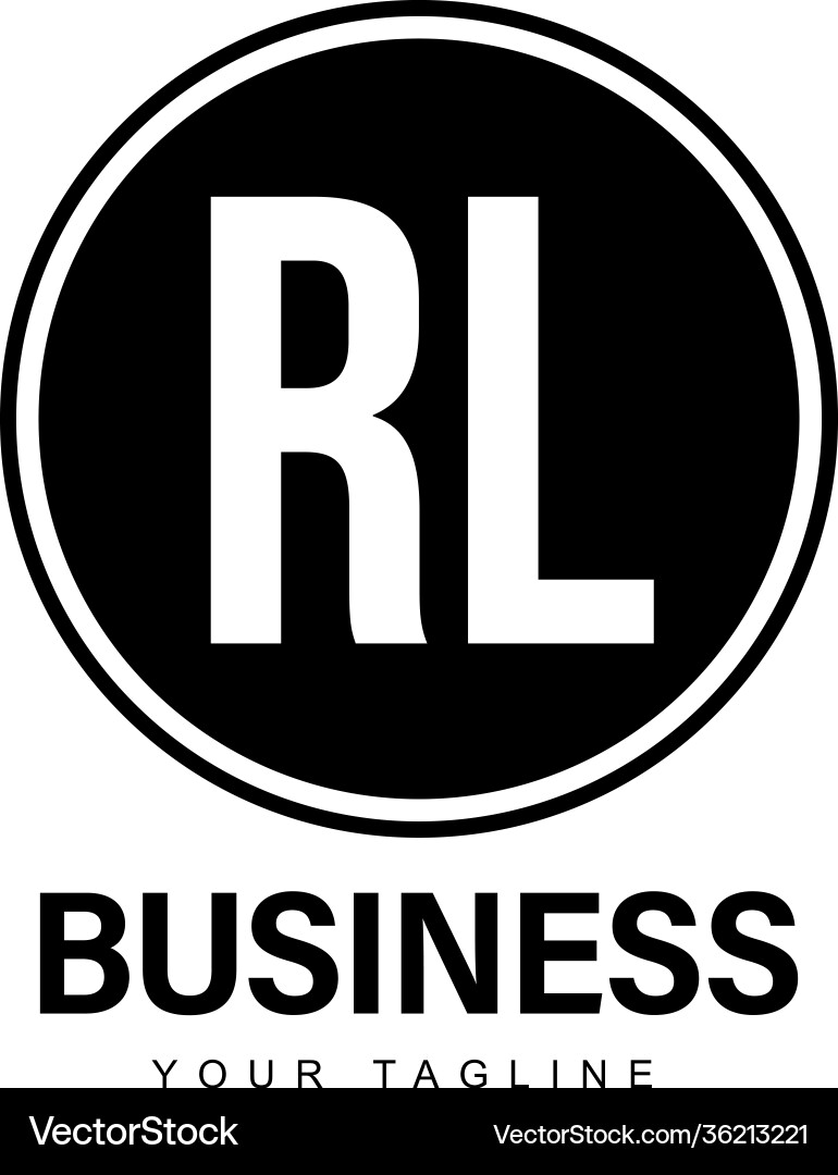 Rl initial a logo design with abstract style Rl initial a logo design with abstract style vector image