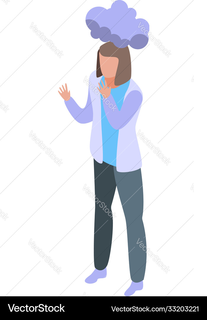 Teen Stress Probleme Ikone isometrische Stil Teen Stress Probleme Ikone isometrische Stil vektorbild