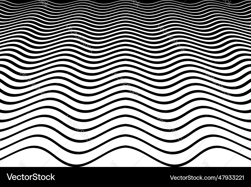 Wavy lines halftone pattern in diminishing Wavy lines halftone pattern in diminishing vector image