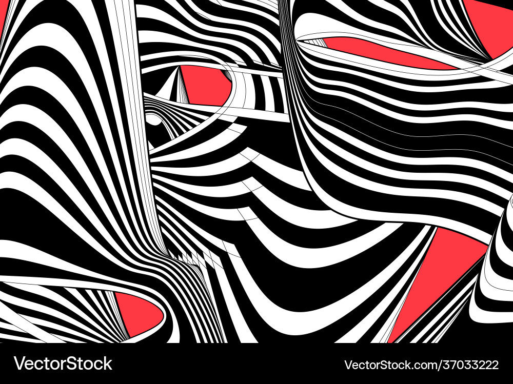 Abstract Linear Wave Pattern Vector Image