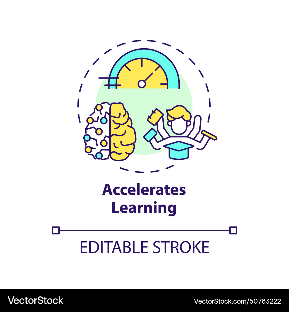 Accelerates learning multi color concept icon Vector Image