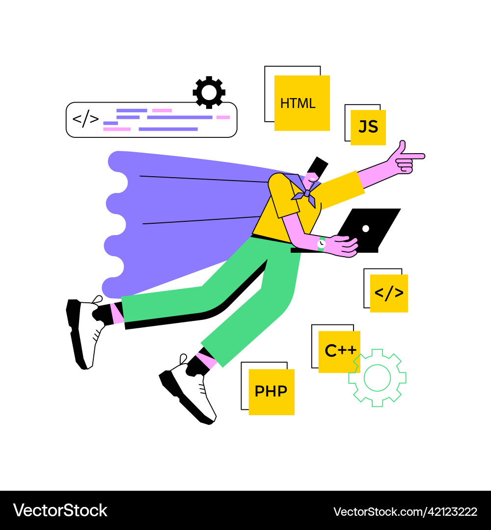 Advanced computer skills abstract concept Advanced computer skills abstract concept vector image