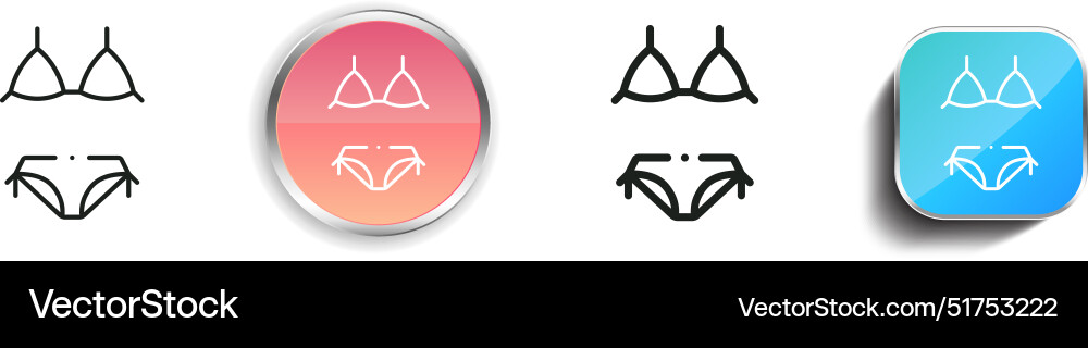 Bikini icon thin linear regular and button style Vector Image