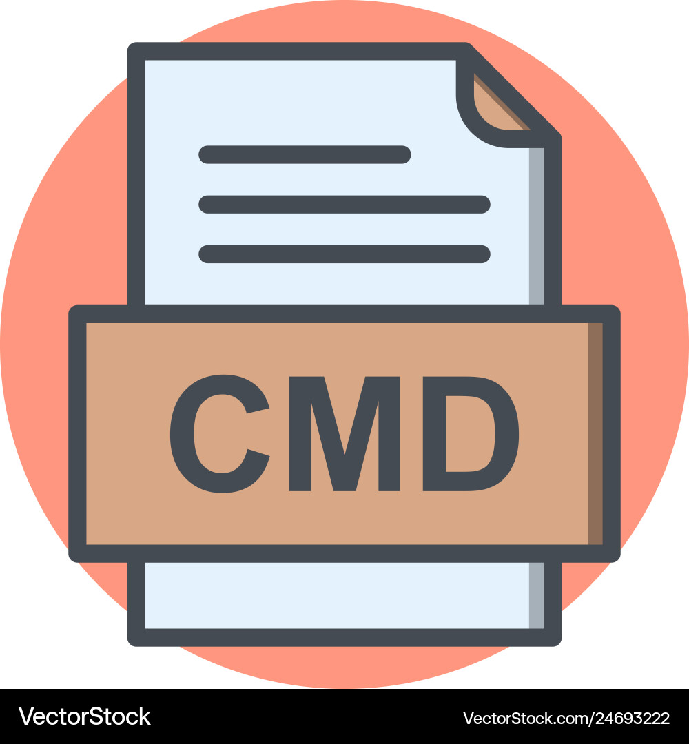 Cmd file document icon Vector Image