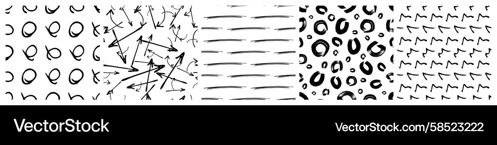 Dark Scribble Seamless Pattern Vector Image