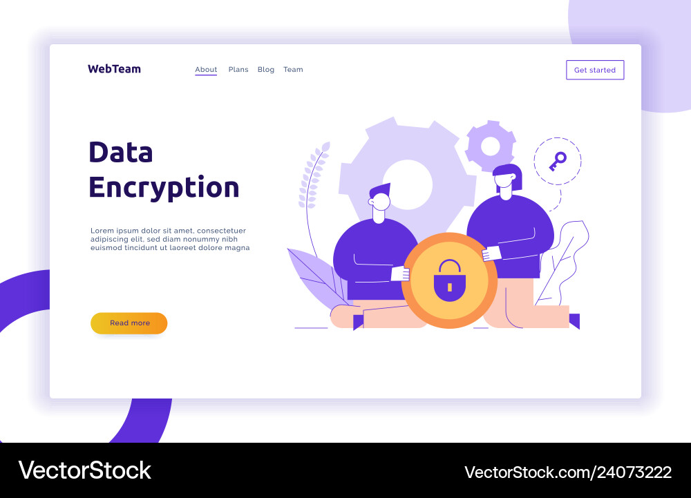 Data encryption web page online banner Data encryption web page online banner vector image