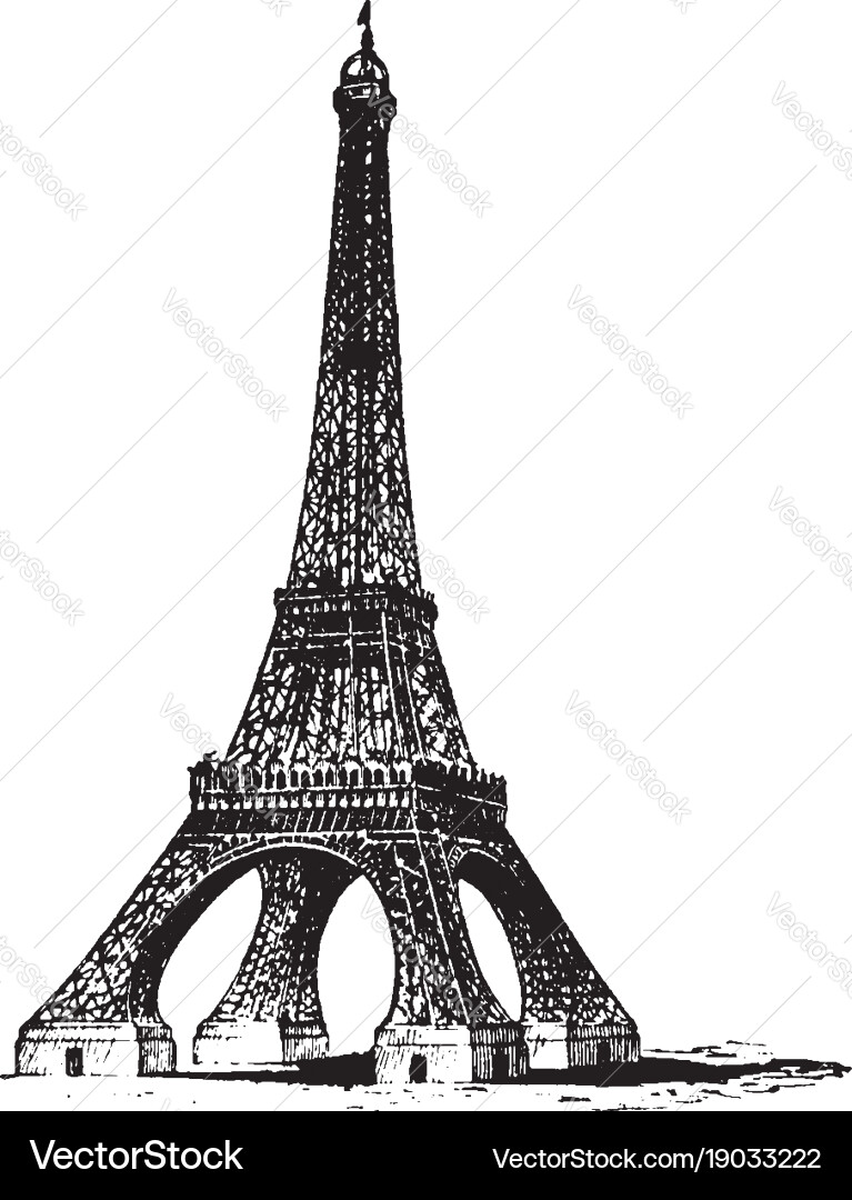 Eiffel tower structures in the world vintage vector image
