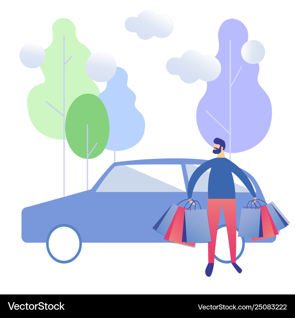 Einkaufszentrum man shop mall car sharing banner Einkaufszentrum man shop mall car sharing banner vektorbild