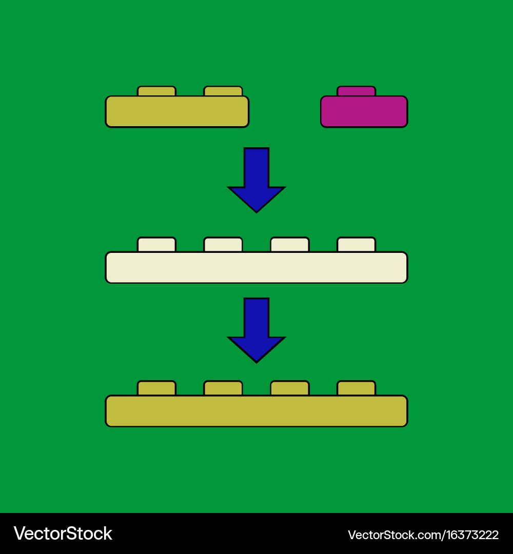 Flat icon design collection lego constructor Vector Image