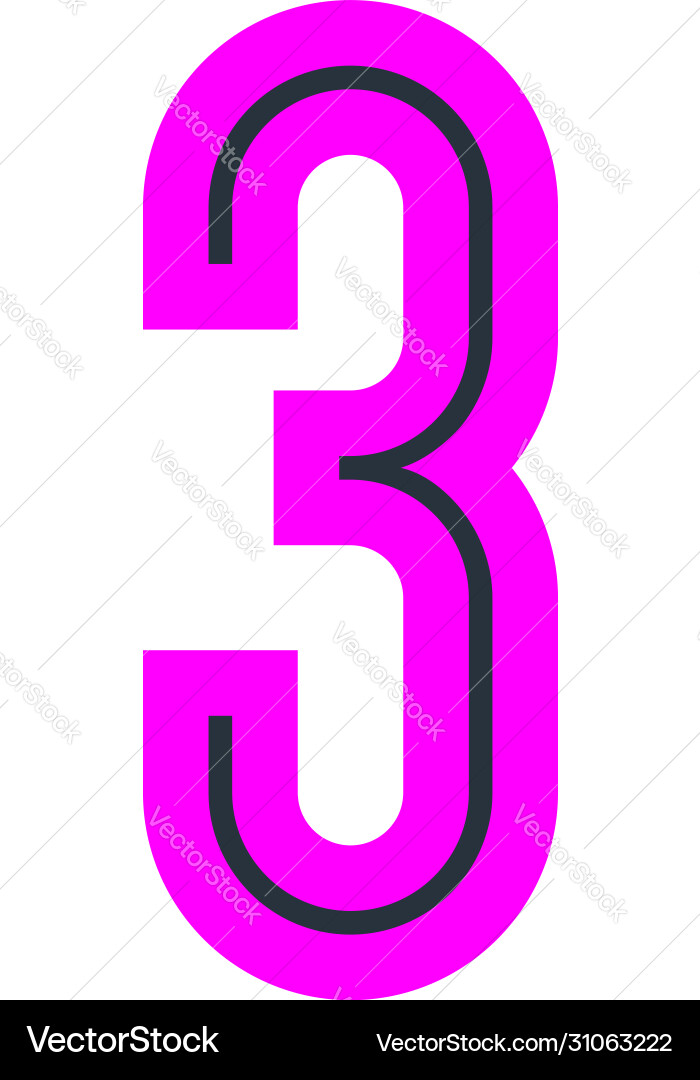 Font for your design number three in simple style Font for your design number three in simple style vector image