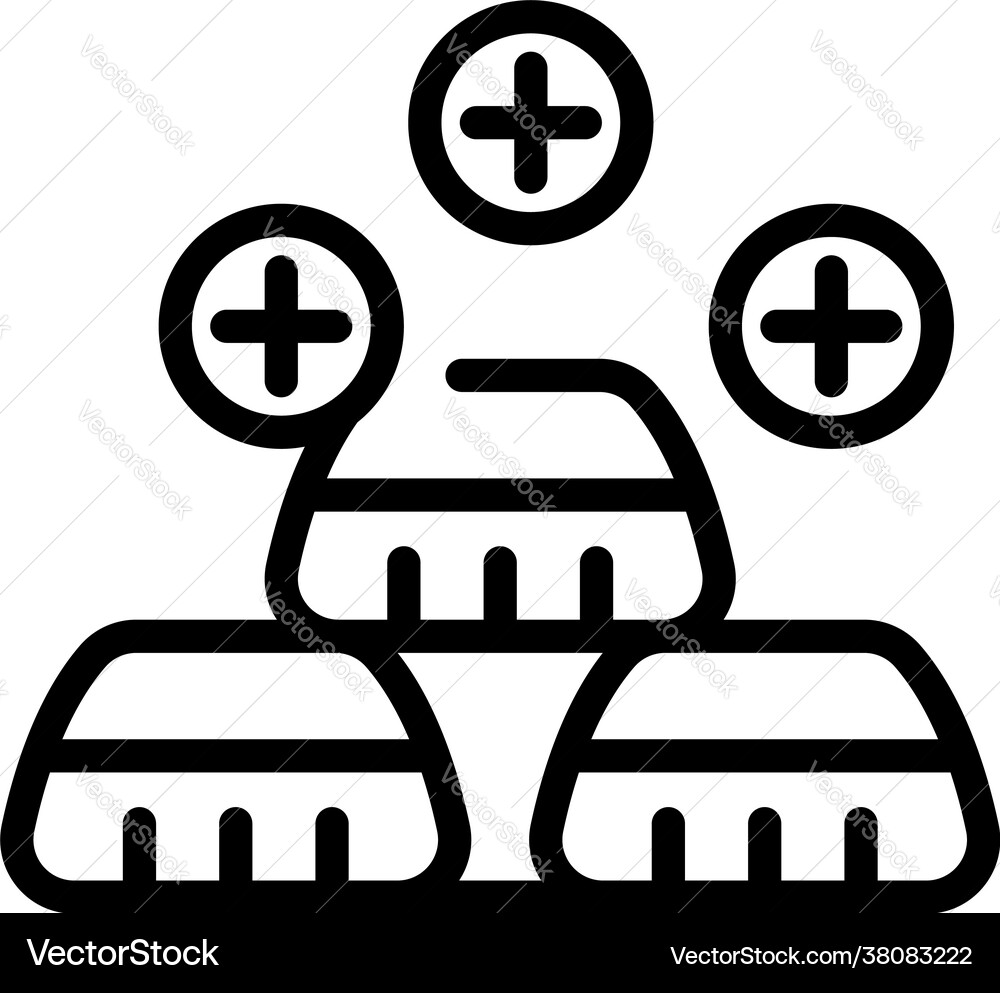 Gold bank reserves icon outline style Gold bank reserves icon outline style vector image