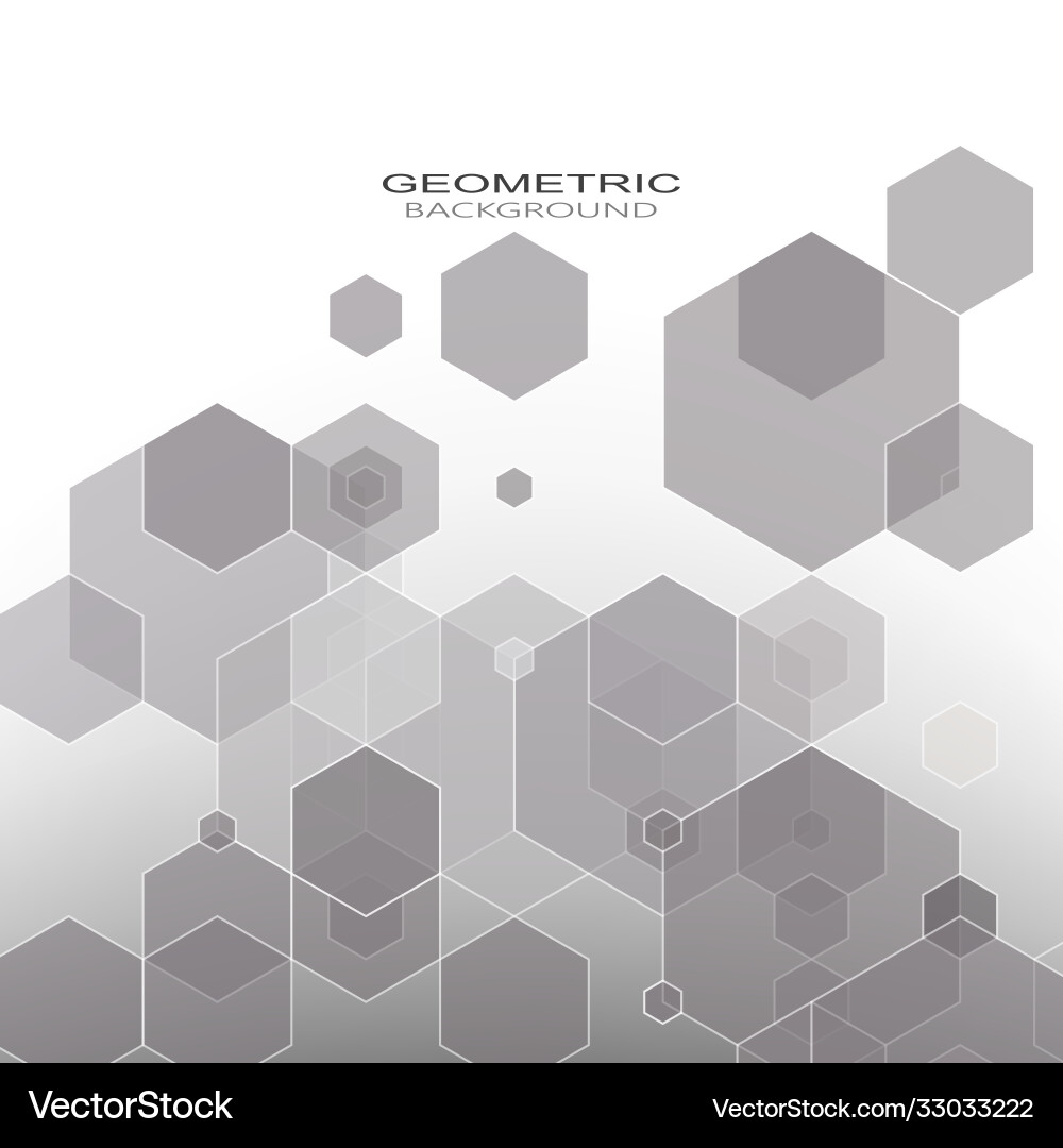 Gray design background hexagon pattern vector image
