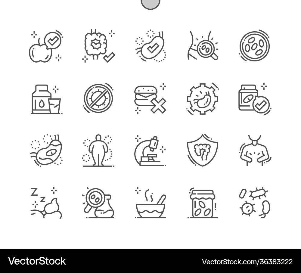 Gut flora beneficial bacteria protection vector image