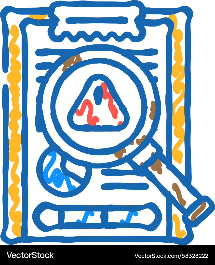 Identification risk icon doodle Royalty Free Vector Image