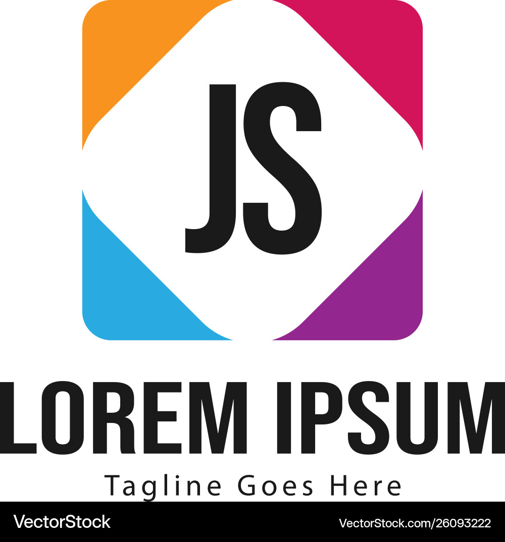 Initial js logo template with modern frame Initial js logo template with modern frame vector image