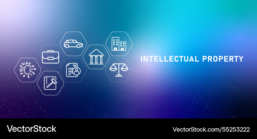 Intellectual property gradient header ownership vector image