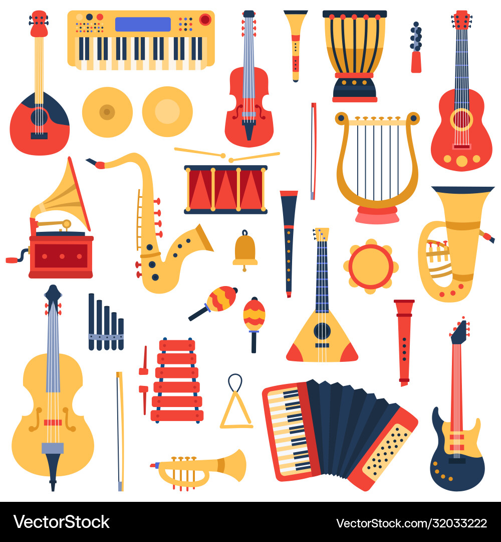 Music instruments musical classical Music instruments musical classical vector image