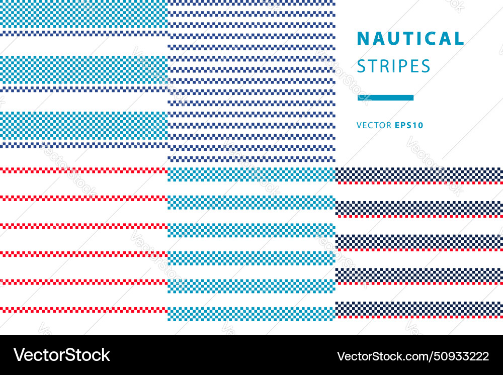 Nautical Stripe Pattern Set vector image