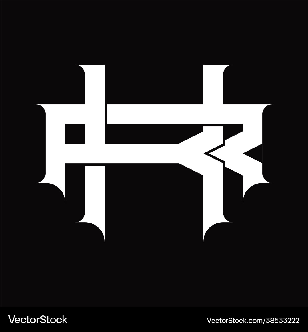 Rk logo monogram with vintage overlapping linked vector image