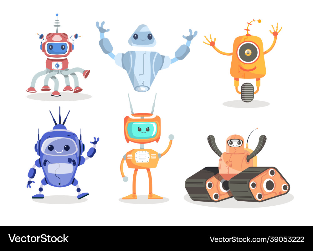 Set of robots Set of robots vector image