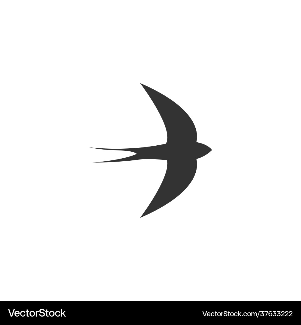 Simple design swift bird logo icon template Simple design swift bird logo icon template Vector Image