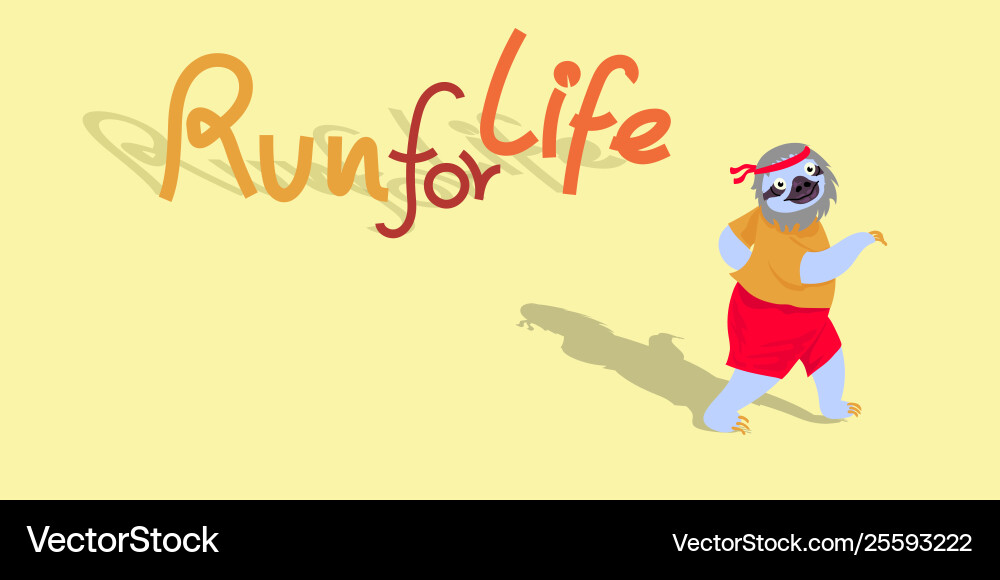 Sloth runners are running with messages run Sloth runners are running with messages run vector image
