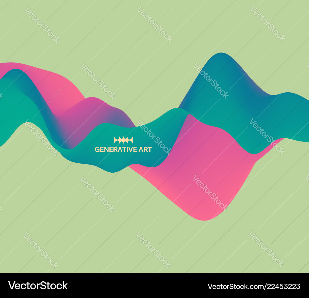 3d wavy background dynamic effect design template 3d wavy background dynamic effect design template vector image