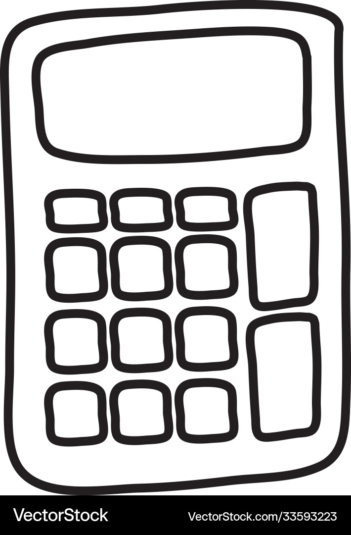 Calculator math device line style icon Calculator math device line style icon Vector Image
