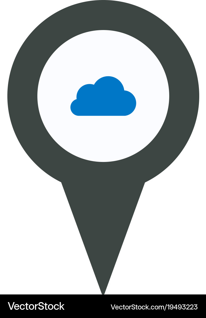 Cloud location marker pin place pointer position vector image