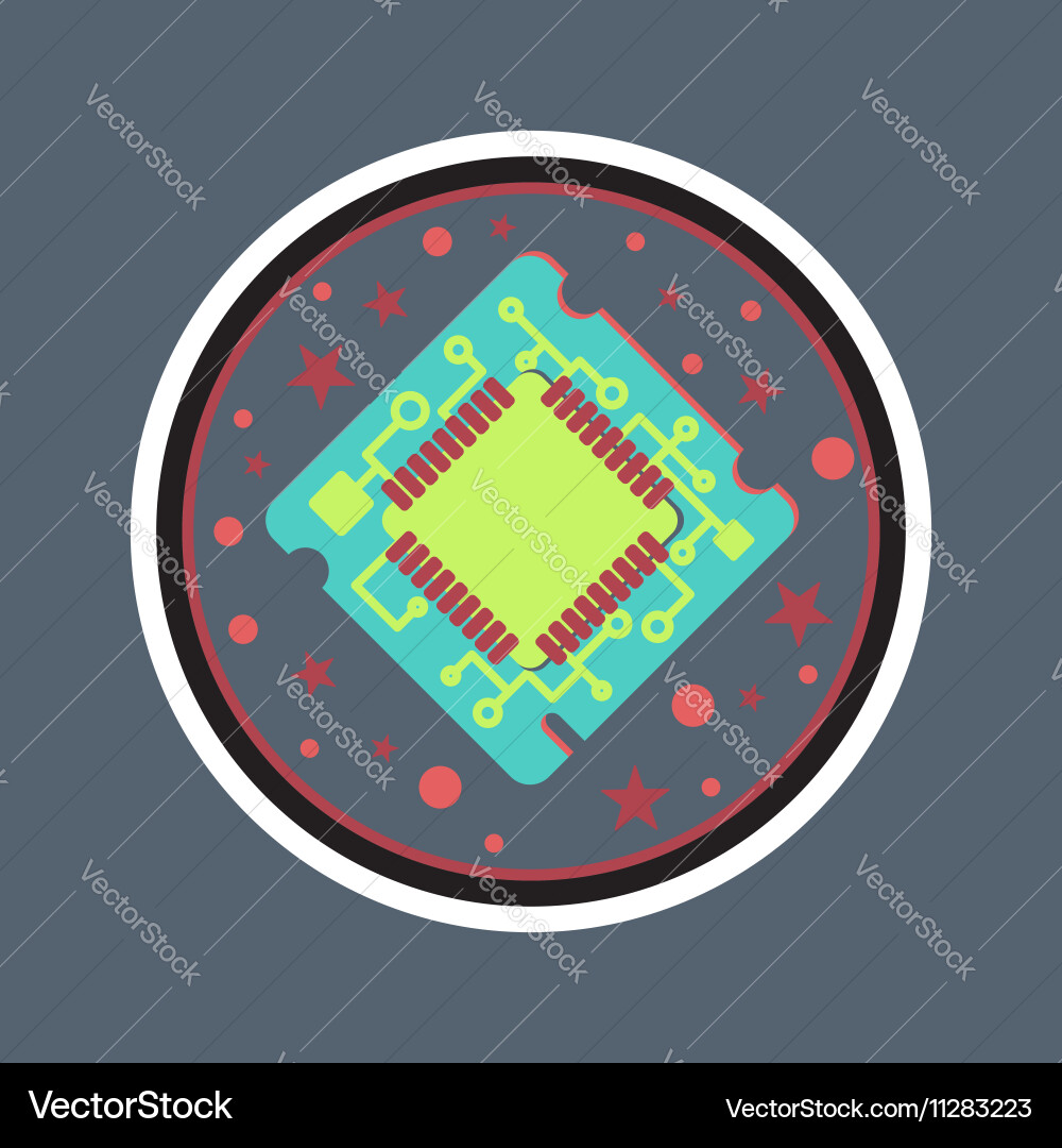 Computer processor chip vector image
