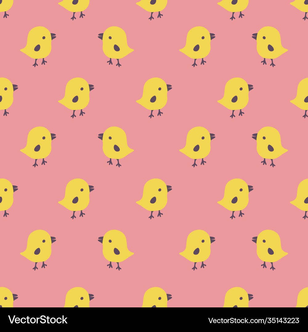 Graphics Pattern Chick Cute Cartoon Chicks Seamless Pattern Royalty Free Vector