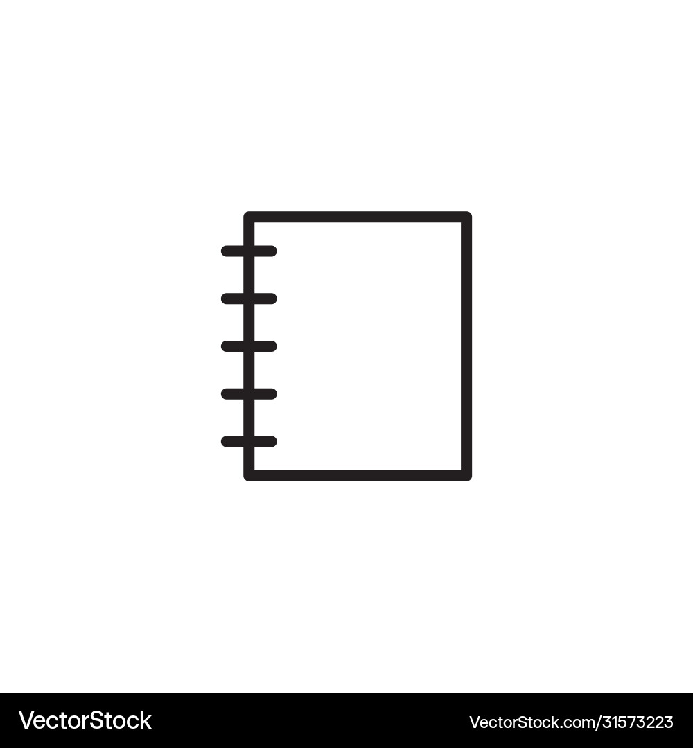 Diary notebook line black icon Diary notebook line black icon vector image