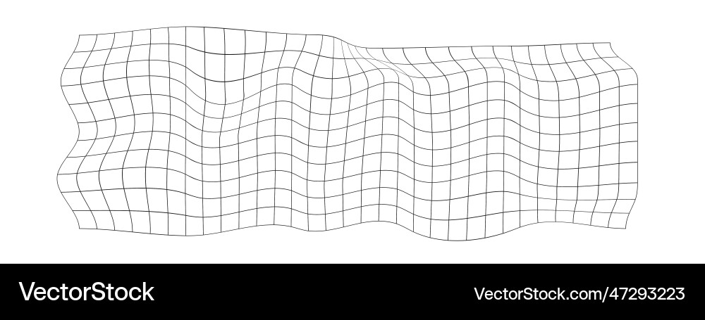 Distorted grid texture curvatured net warped Distorted grid texture curvatured net warped vector image
