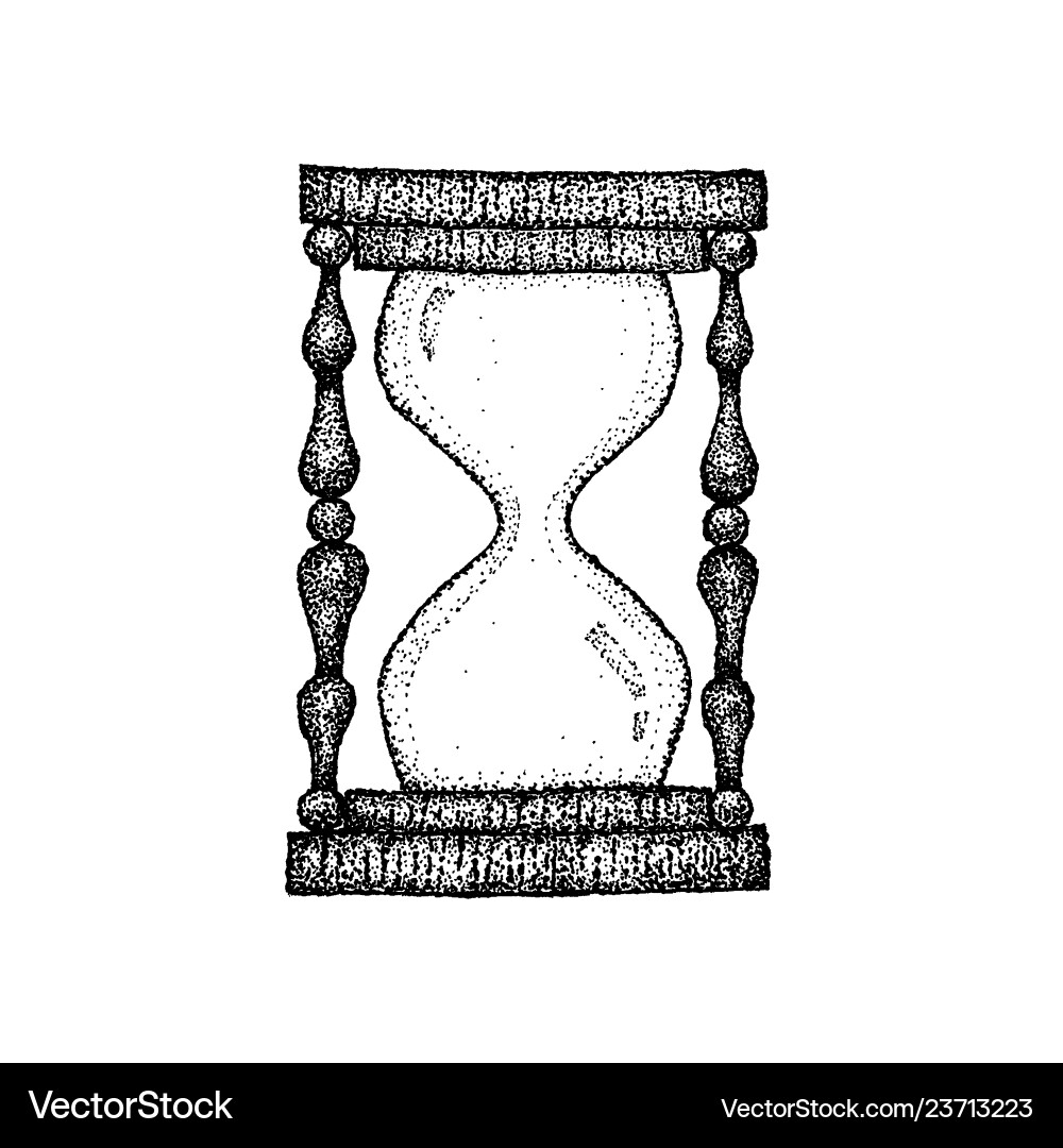 Dotwork sand watch Royalty Free Vector Image - VectorStock